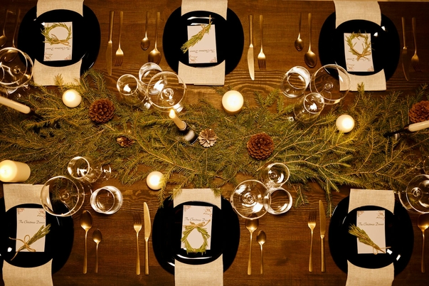 Vue De Dessus D'une Table élégante Pour Noël